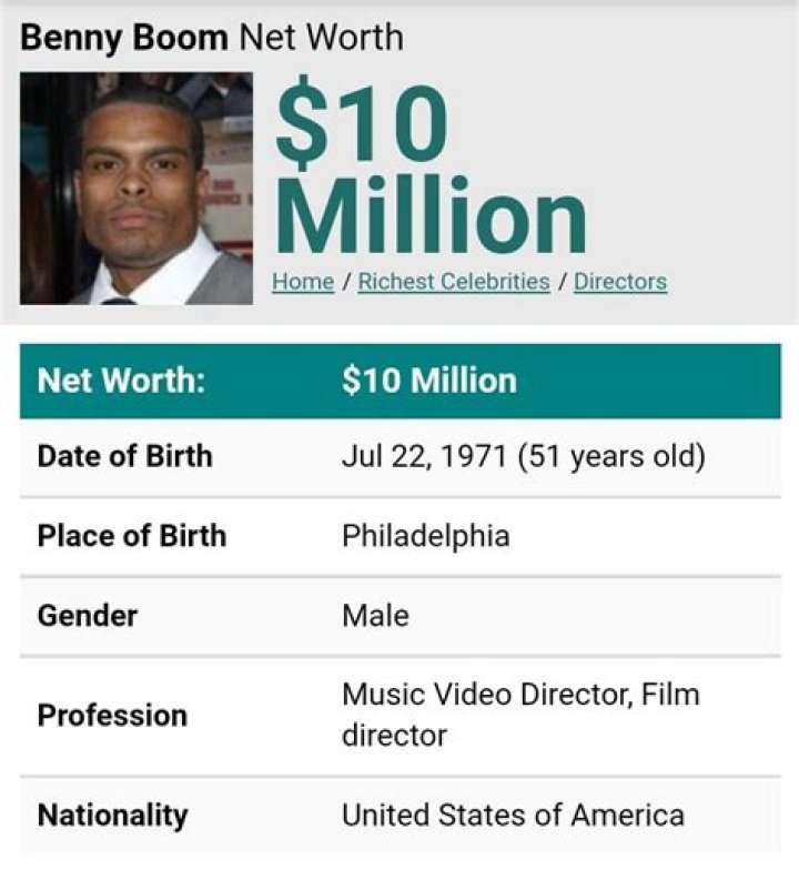 Benny Boom Net Worth | Celebrity Net Worth