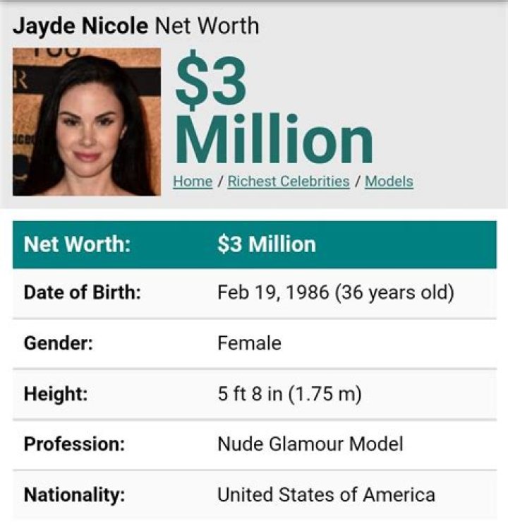 Jayde Nicole Net Worth | Celebrity Net Worth