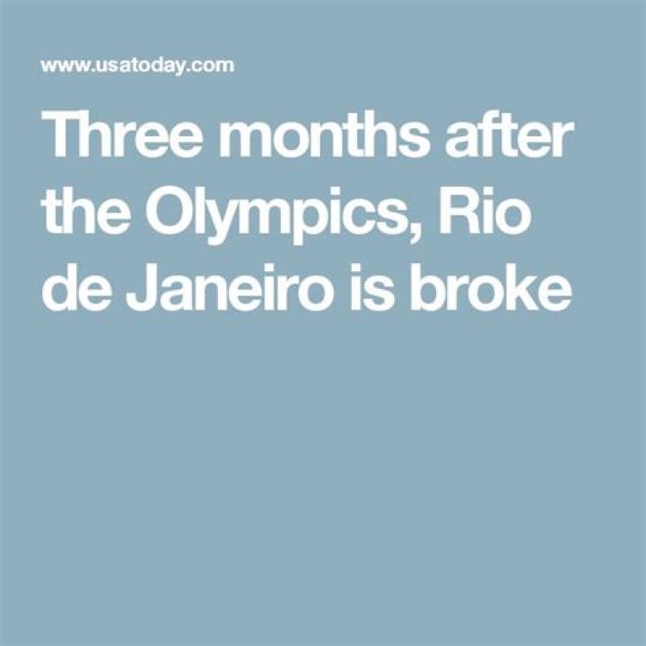 Rio de Janeiro is Broke, Three Months After the Olympics