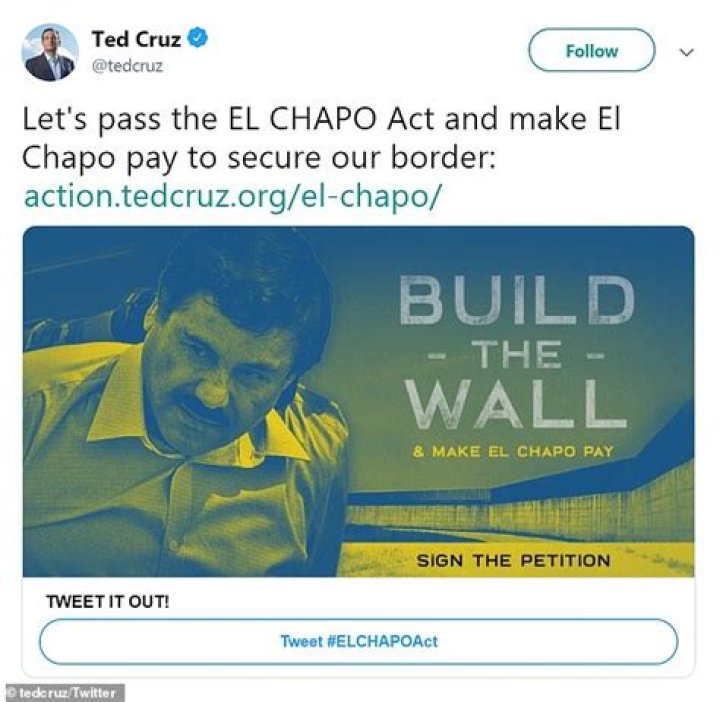 US Government Wants To Seize $14 BILLION Of El Chapo's Drug Money To Build The Border Wall